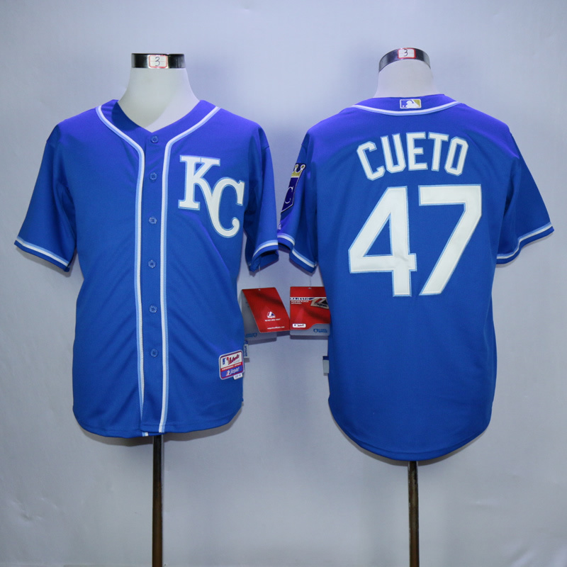 Men Kansas City Royals #47 Cueto Blue MLB Jerseys->kansas city royals->MLB Jersey